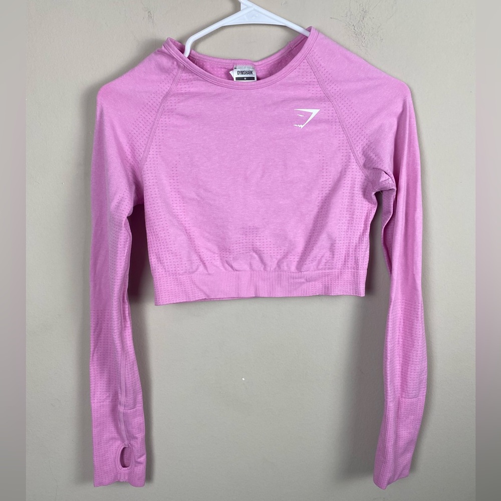 Gymshark Pink Long Sleeve Crop Size Medium